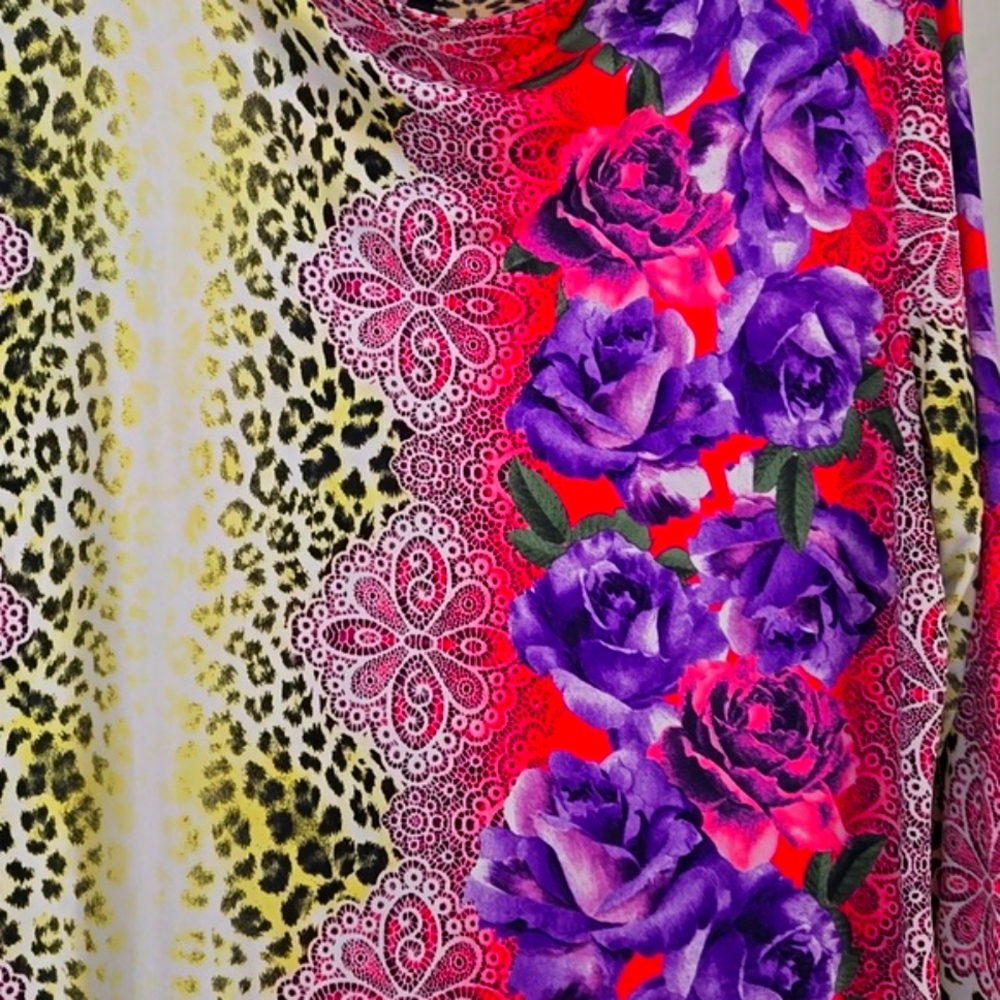 Floral and Leopard Print Dress - Picture 2 of 4